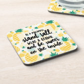 裏面がコルクのプラスチックコースター（パイナップル柄） - 6枚セット コースター (左側)