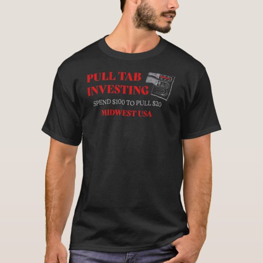 裏面にプルタブ投資 Tシャツ (正面)