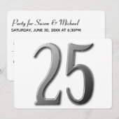 裏面に情報が付いた25周年記念 招待状 (正面/裏面)