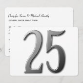 裏面に情報が入った25歳の招待状 招待状 (正面/裏面)