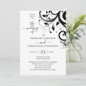 裏面に黒白のお祭りな渦巻き写真 招待状 (スタンド正面)