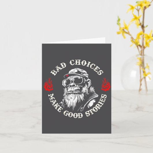 (裏面に)Monkey Bad Choices Make Good Stories カード (黄色い花)