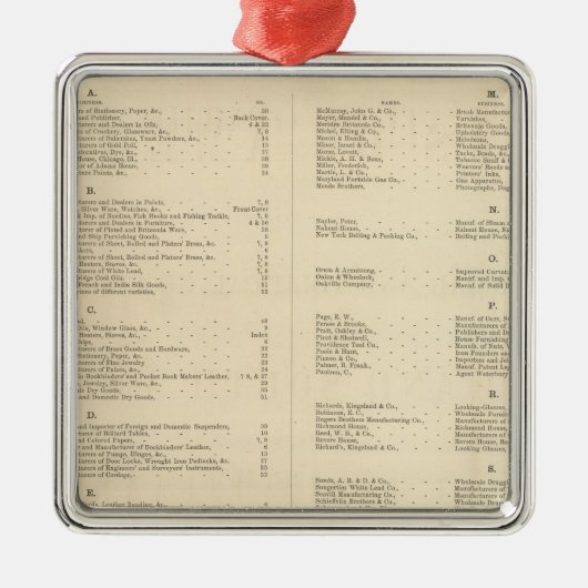 裏面のとびらのColtonのアメリカの地図書 メタルオーナメント (正面)