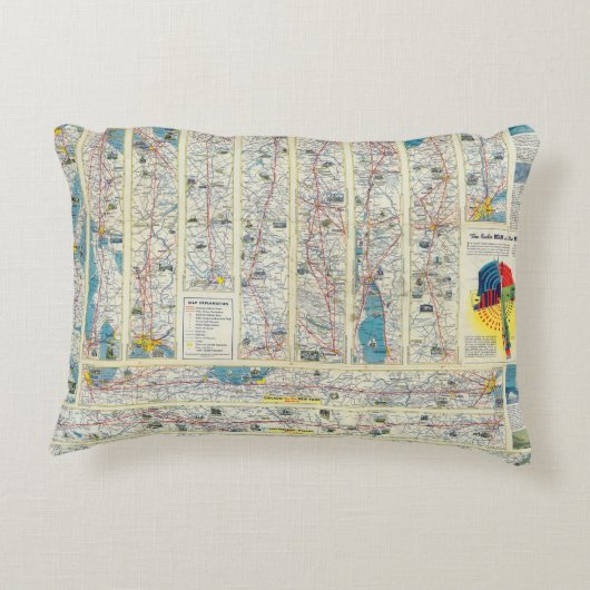 裏面のアメリカン航空システム地図 アクセントクッション (裏面)