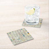 裏面のアメリカン航空システム地図 スクエアペーパーコースター (インサイチュ)