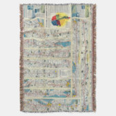 裏面のアメリカン航空システム地図 スローブランケット (正面縦)