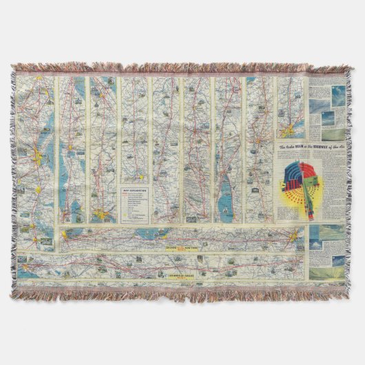 裏面のアメリカン航空システム地図 スローブランケット (正面)