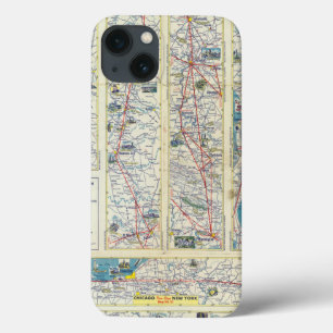 裏面のアメリカン航空システム地図 iPhone 13ケース