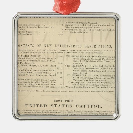 裏面のジョンソンの新しく図解入りの、写真付きのな家族の地図書 メタルオーナメント (正面)