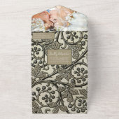 裏面の写真 アールヌーボーな葉と蔦 オールインワン招待状 (外側)