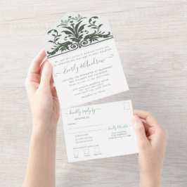 裏面の写真 アールヌーボー風のトンボとユリの葉 オールインワン招待状