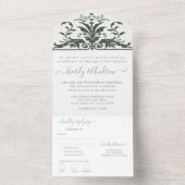 裏面の写真 アールヌーボー風のトンボとユリの葉 オールインワン招待状 (内側)