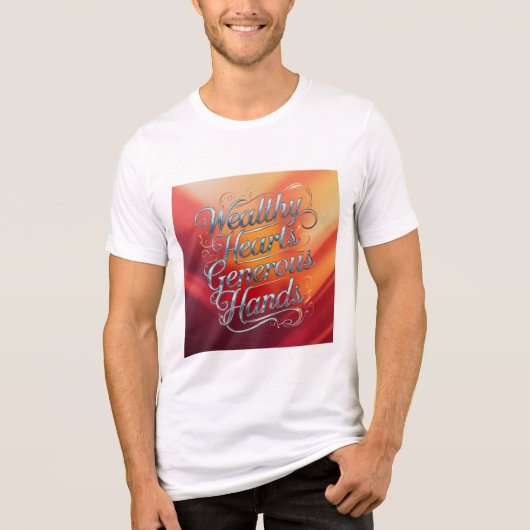 裕福なハート寛大な手 トライブレンドＴシャツ (正面)