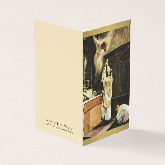 補償の司祭の神聖なカードのカトリック教の祈りの言葉 名刺 (外部)