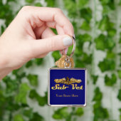 補助的な獣医の金ゴールドのイルカKeychain キーホルダー (手)