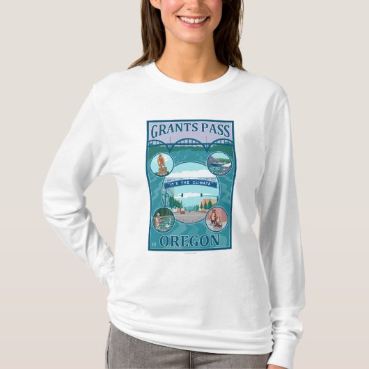 補助金のパス、OregonScenic旅行ポスター Tシャツ (正面)