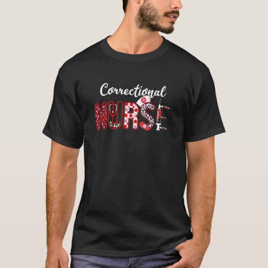 補正ナース聴診器ヒョウ印刷Nursi Tシャツ (正面)