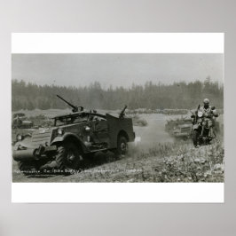 補給車と自動二輪車 ポスター