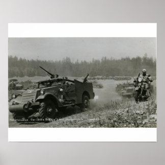 補給車と自動二輪車 ポスター