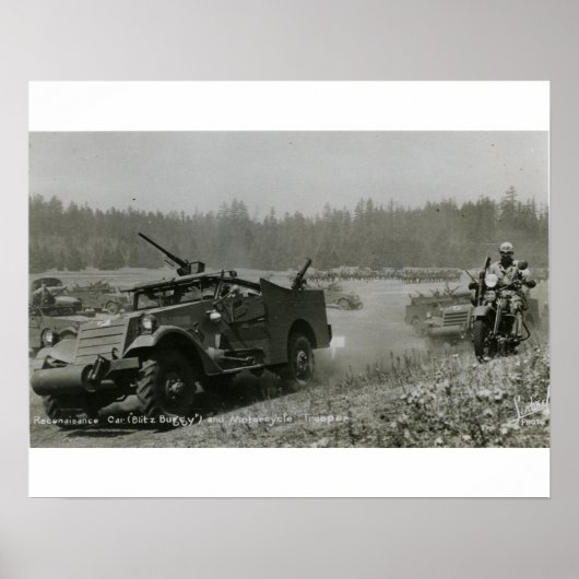 補給車と自動二輪車 ポスター (正面)