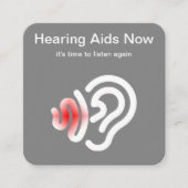 補聴器の中心および聴覚学 スクエア名刺 (正面)