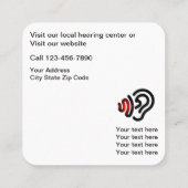 補聴器の中心および聴覚学 スクエア名刺 (裏面)