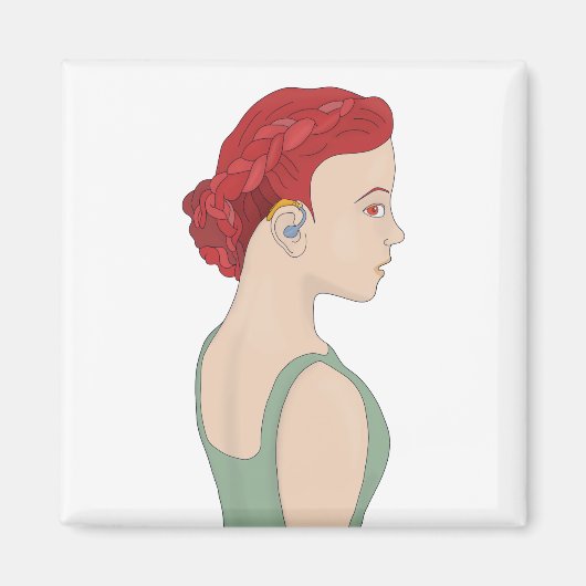 補聴器を使った少女 マグネット (正面)