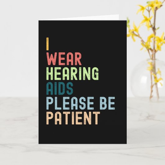 補聴器を使用していますので、どうかお付き合いください カード (黄色い花)