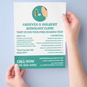 補聴器アイコン、聴専門医、聴科診療所 チラシ (手)