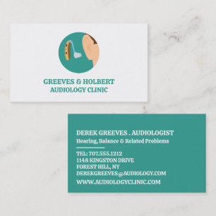 補聴器アイコン、聴専門医、聴科診療所 名刺
