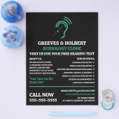 補聴器デザイン、聴診器、聴診器 チラシ (シングル)