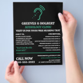 補聴器デザイン、聴診器、聴診器 チラシ (手)