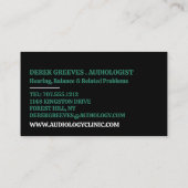 補聴器デザイン、聴診器、聴診器 名刺 (裏面)