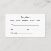 補聴器 耳鼻科 予約 診察券テンプレート 名刺 (裏面)