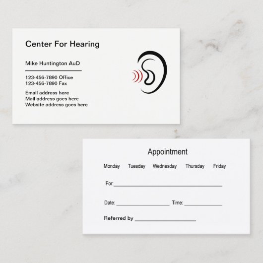 補聴器ENT名刺 名刺 (正面/裏面)