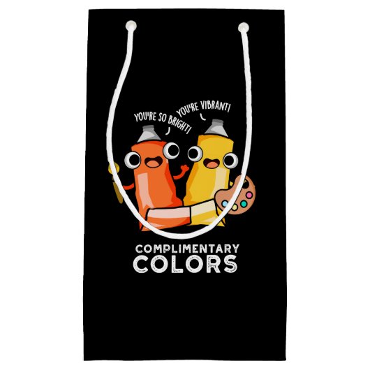 補色のユーモア満載ペイントパン ダークBG スモールペーパーバッグ (正面)