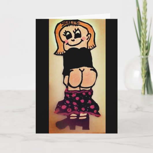 裸お尻おもしろいの誕生日カード カード (正面)