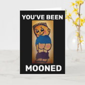 裸お尻おもしろいモロン誕生日カード カード (黄色い花)