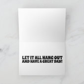 裸お尻ビーチ女の子誕生日カード カード (内部)