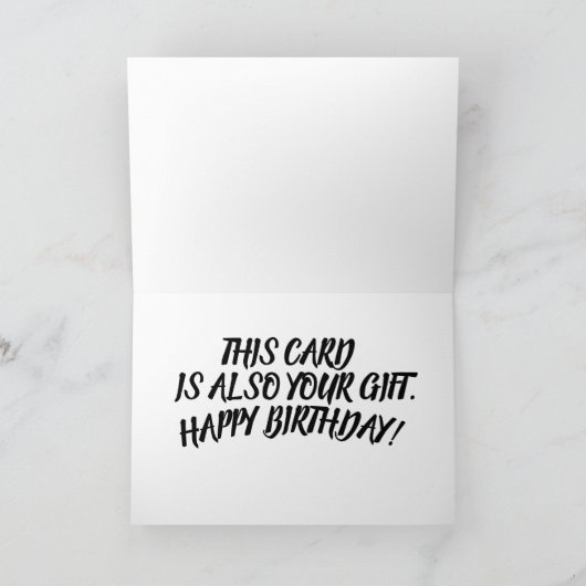 裸お尻G弦ビーチガールおもしろい誕生日カード カード (内部)