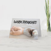 裸お尻G弦ビーチガールおもしろい誕生日カード カード (正面)