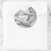 裸の女性が入浴する ラウンドシール (バッグ)