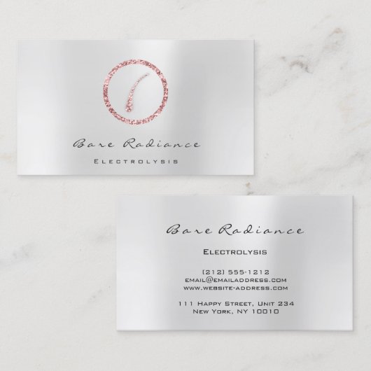 裸の放射電気電解ろう付け美しいグレー 名刺 (正面/裏面)