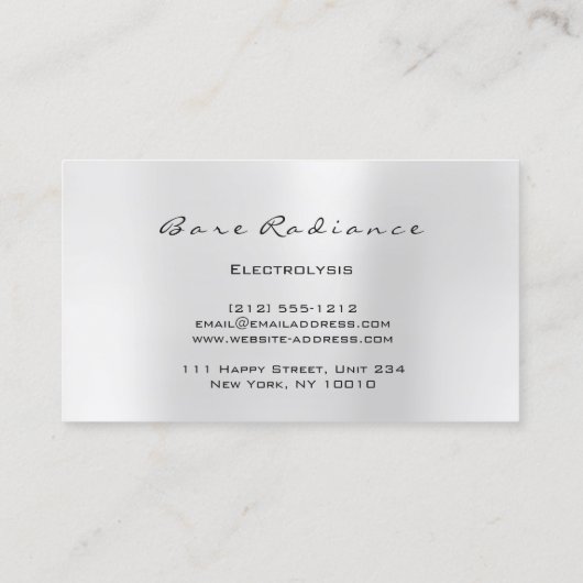 裸の放射電気電解ろう付け美しいバラ 名刺 (裏面)