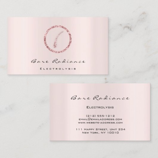 裸の放射電気電解ワックス抜き脱毛 名刺 (正面/裏面)