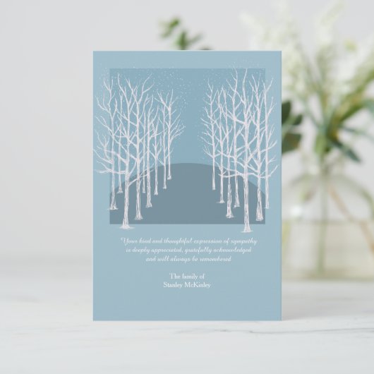 裸の木の葬式のサンキューカード サンキューカード (スタンド正面)