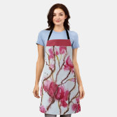 裸の枝さくらんぼ花 エプロン (着用した状態)