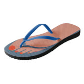 裸の足、赤い足指 ビーチサンダル (アングル)