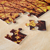 裸木カラフルの間の夕日 ジグソーパズル (側面)