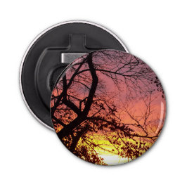 裸木カラフルの間の夕日 栓抜き